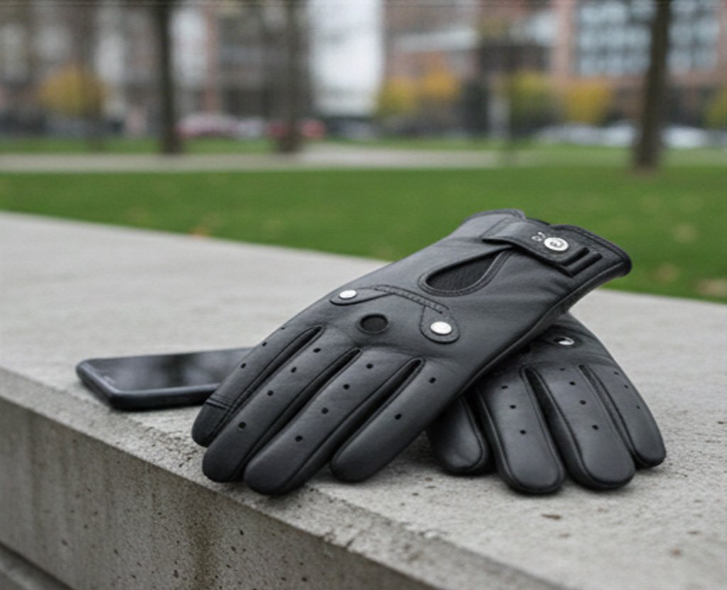 5 Full Finger Leather Driver Gloves | Premium Top-Grain Cowhide | Ergonomic Slip-On Utility & Driving Gear - Image 1